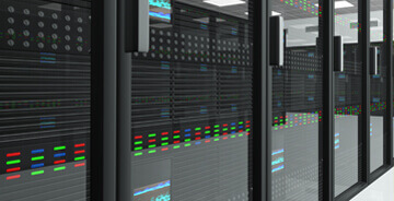 Close up view of a clients data center infrastructure