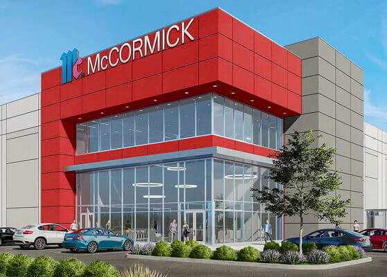 Exterior view of the McCormick distribution center in Sparrows Point, MD